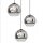 Suspension 3 flammes noir chrome E27 verre métal