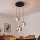 Suspension 3 flammes noir chrome E27 verre métal
