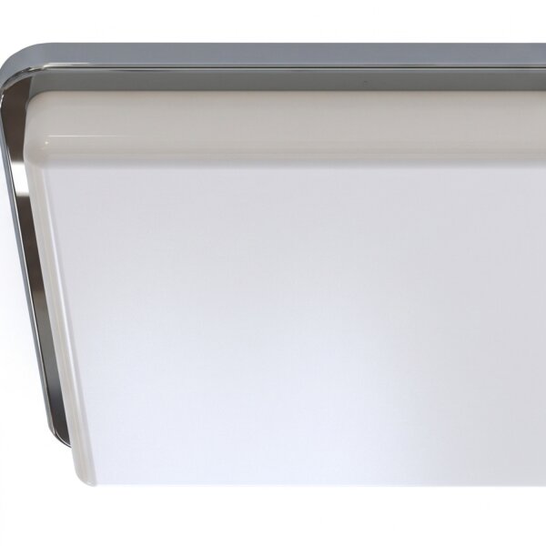 Plafonnier IP44 Chrome Blanc L : 25 cm carré 2x E27