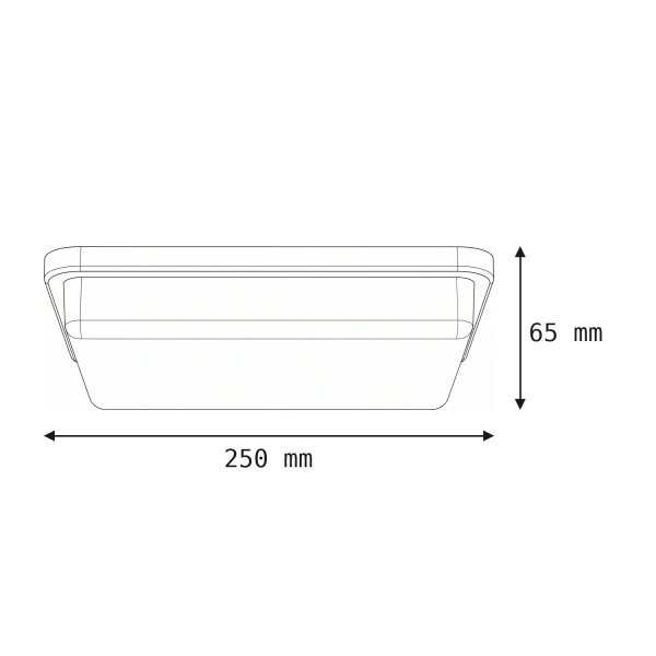 Plafonnier IP44 Chrome Blanc L : 25 cm carré 2x E27