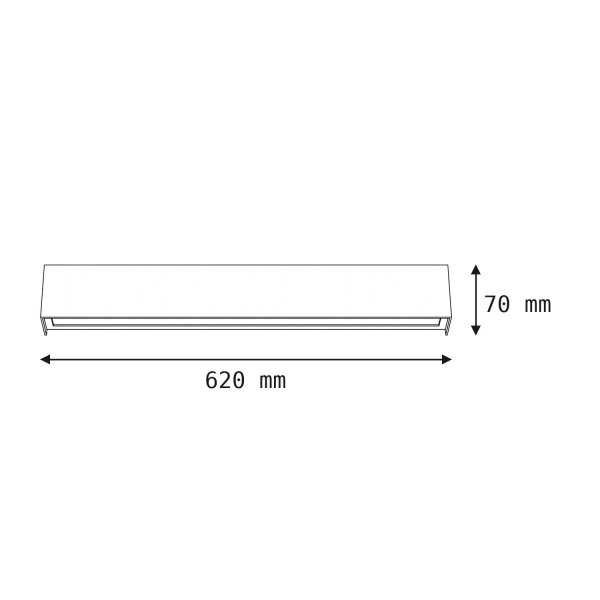 Applique murale Up Down Blanc Métal 3000 K 1700 lm LED T8 11 W