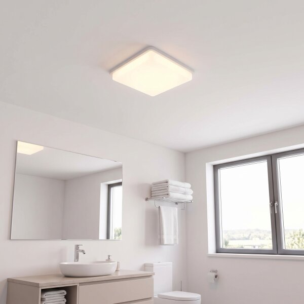 Plafonnier salle de bain IP44 blanc E27 L : 25 cm petit