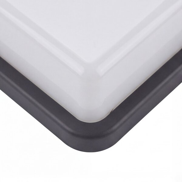 Plafonnier rectangulaire IP44 E27 Noir Blanc Moderne L : 25 cm