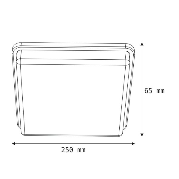 Plafonnier rectangulaire IP44 E27 Noir Blanc Moderne L : 25 cm