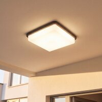 Plafonnier rectangulaire IP44 E27 Noir Blanc Moderne L :...