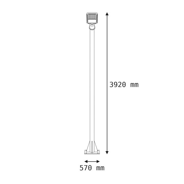 Luminaire dallée LED extérieur 392 cm de haut Noir 3000 K IP65