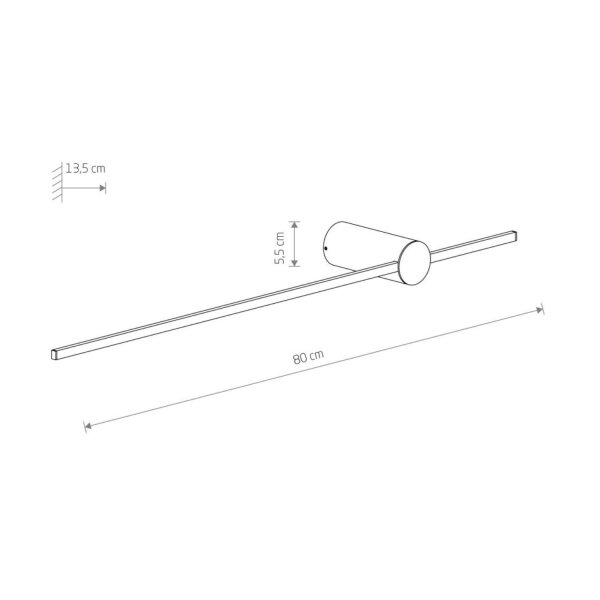 Applique LED noire 3000 K 380 lm aluminium indirect
