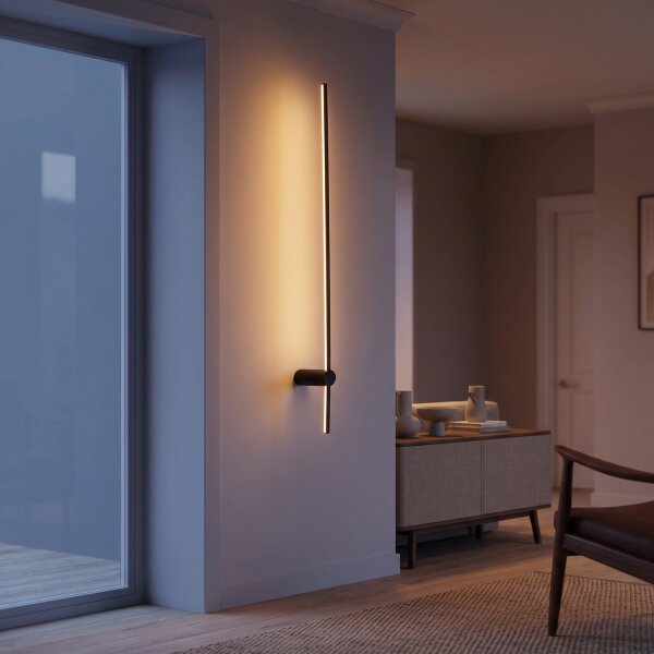 Applique LED noire H : 120 cm 3000 K 540 lm aluminium plat