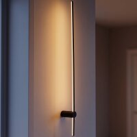 Applique LED noire H : 120 cm 3000 K 540 lm aluminium plat