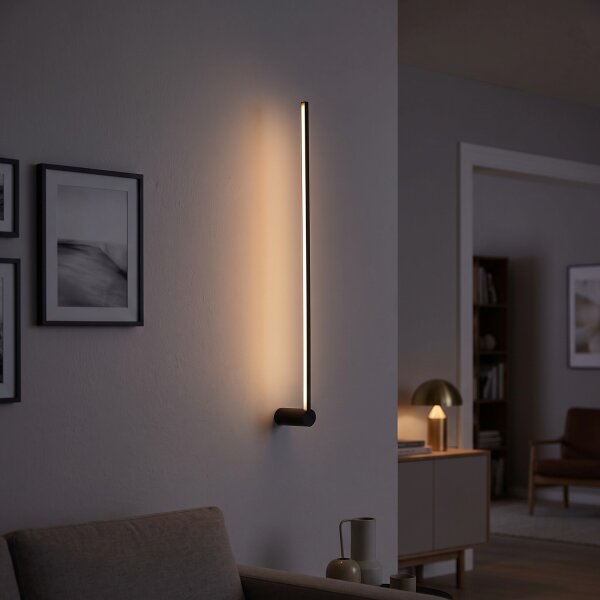 Applique murale LED noir 3000 K 520 lm aluminium 105 cm de haut