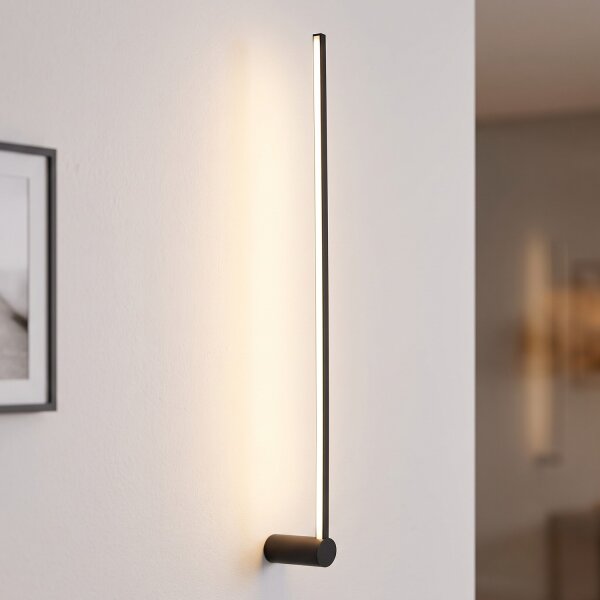 Applique murale LED noir 3000 K 520 lm aluminium 105 cm de haut
