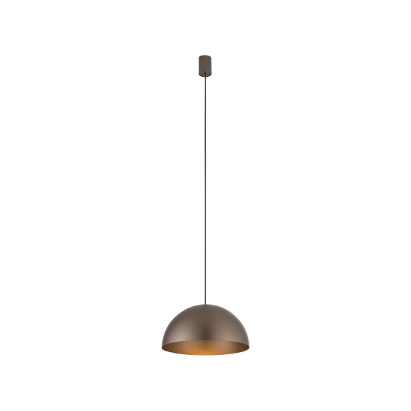 Suspension ronde Ø 33 cm brun mat métal GX53