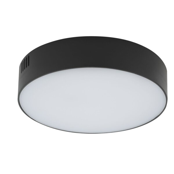 Plafonnier LED petit Ø 16 cm rond noir 3000 K 1600 lm