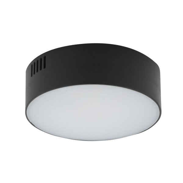 Plafonnier LED noir Ø 11 cm 4000 K blanc neutre faible éblouissement