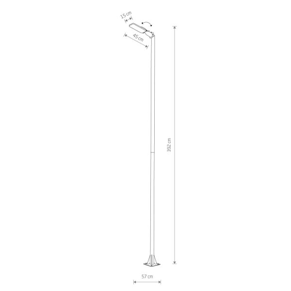 Luminaire dallée LED IP65 392 cm de haut noir 4000 K 5900 lm