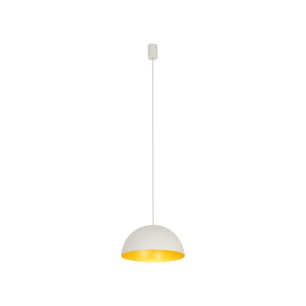 Suspension réglable ronde Ø 33 cm blanc or GX53 métal