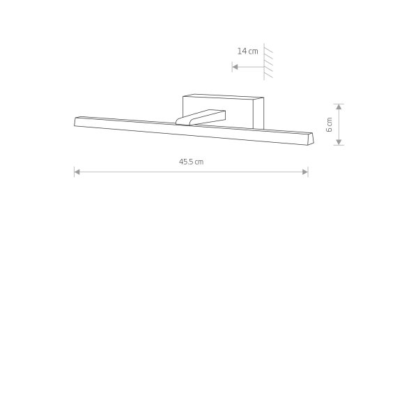Lampe à tableau LED chrome 45,5 cm de long blanc chaud 3000 K