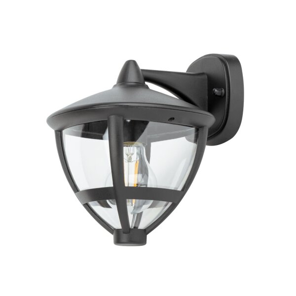 Applique murale extérieure IP44 E27 noir H : 23 cm décoratif