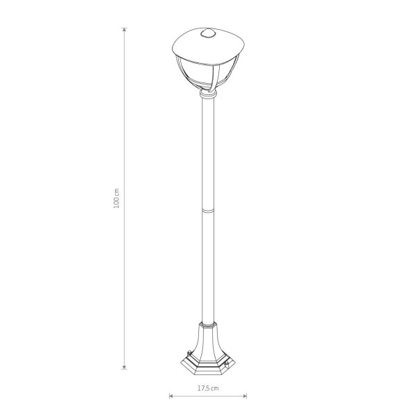 Lampe dextérieur IP44 100 cm Noir Aluminium Moderne E27