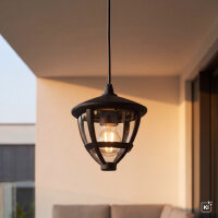 Suspension extérieure IP44 E27 Noir Aluminium...