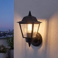Applique murale extérieure IP44 noir E27 H : 26 cm...