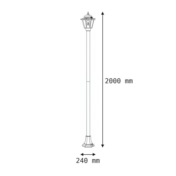 Lampe dallée 200 cm Noir Aluminium Rustique IP44 E27