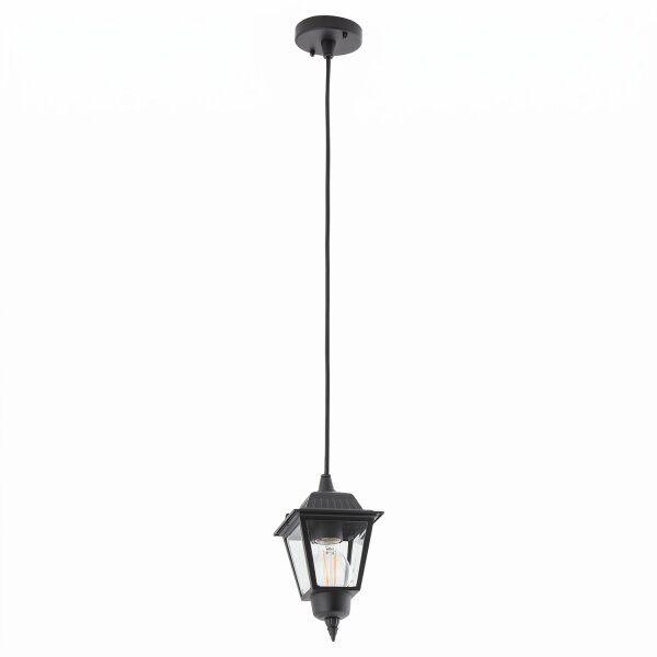 Lampe à suspendre extérieure Noir IP44 E27 Aluminium Rustique