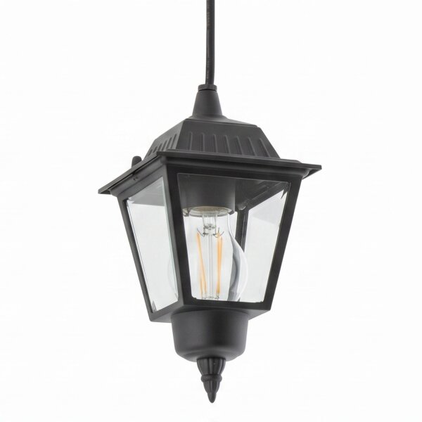 Lampe à suspendre extérieure Noir IP44 E27 Aluminium Rustique