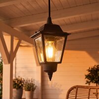 Lampe à suspendre extérieure Noir IP44 E27...