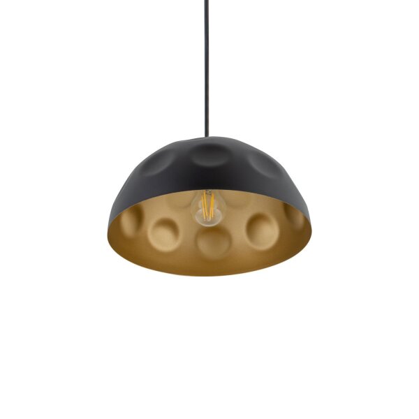 Suspension Ø 33 cm E27 en noir or mat