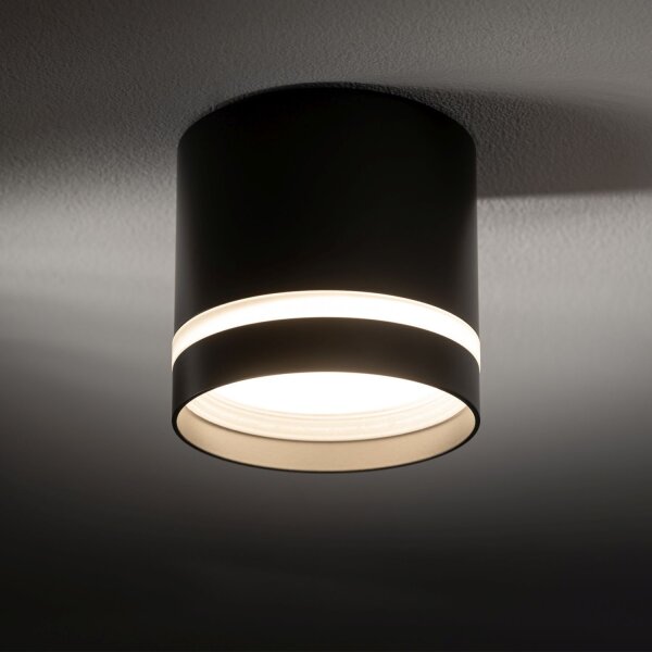 Spot plafond noir GX53 Ø 8,5 cm rond H : 8,3 cm petit métal