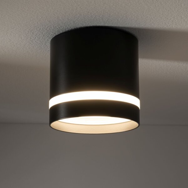 Spot plafond noir GX53 Ø 8,5 cm rond H : 8,3 cm petit métal