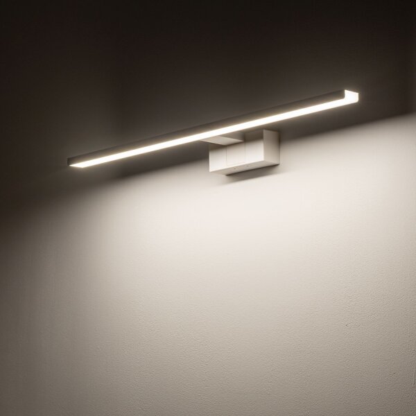 Lampe à miroir LED IP44 blanche aluminium 3000 K 900 lm