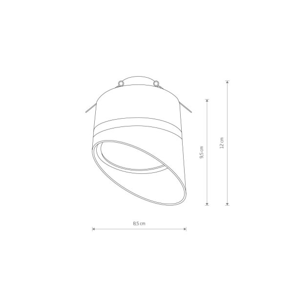Spot encastré GX53 Noir H : 12 cm Aluminium Moderne