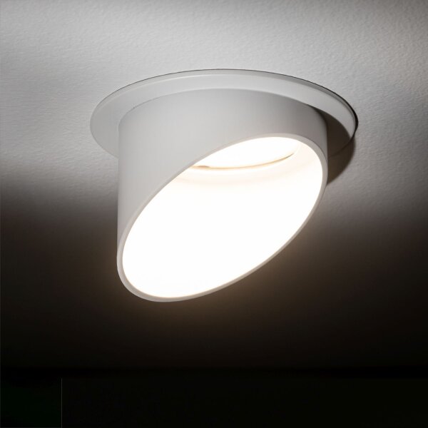 Spot encastré GU10 blanc aluminium Ø 7,5 cm intérieur plafond