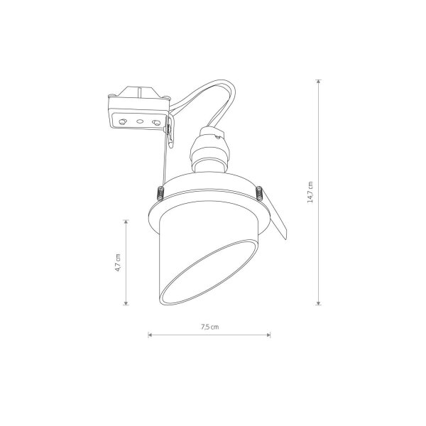Spot encastré GU10 blanc aluminium Ø 7,5 cm intérieur plafond