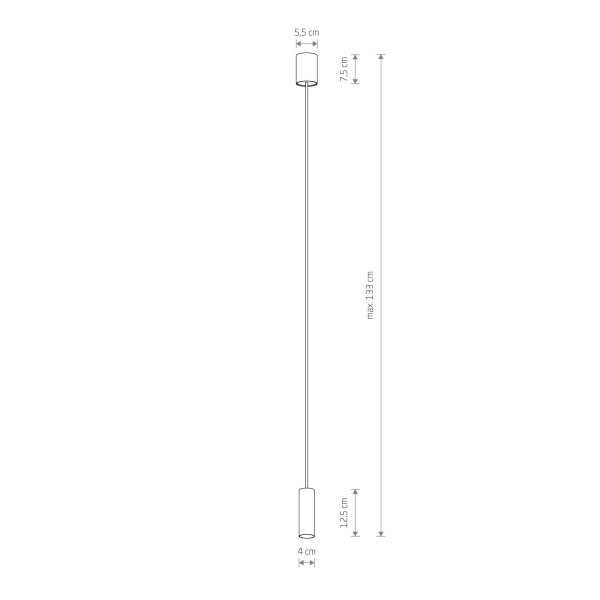 Suspension Ø 4 cm GU10 R35 Blanc Métal ajustable
