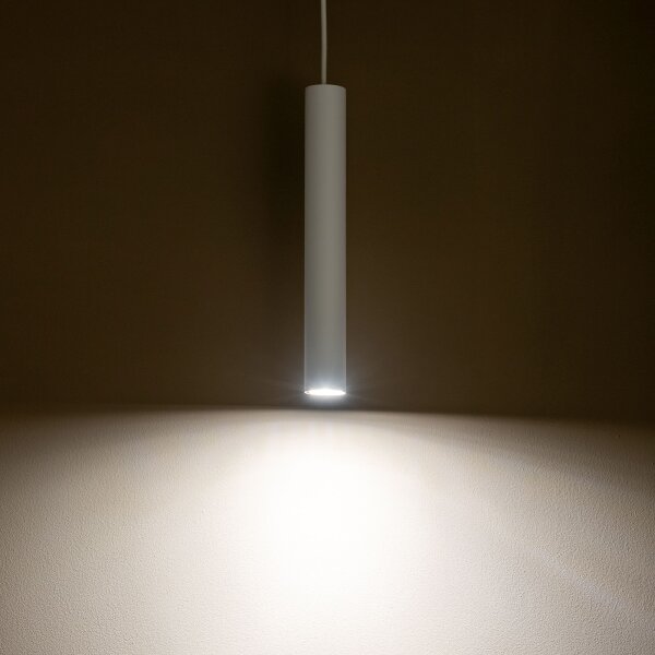 Lampe à suspendre étroite Ø 4 cm Blanc Métal GU10 R35 ROJA