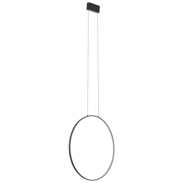 LED Lampe à suspendre Noir 3000 K 660 lm Métal Ø 60 cm Anneau