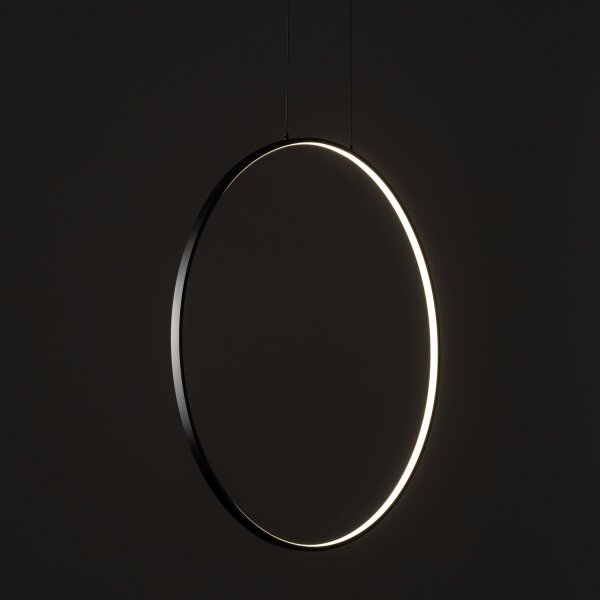 LED Lampe à suspendre Noir 3000 K 660 lm Métal Ø 60 cm Anneau