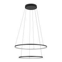 Suspension LED ronde 2 anneaux Ø 60 cm + Ø...