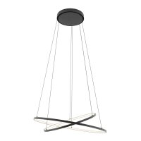 Suspension LED ronde 2 anneaux Ø 60 cm + Ø...