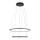 Suspension LED ronde 2 anneaux Ø 60 cm + Ø 45 cm Noir 3000 K