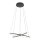 Suspension LED ronde 2 anneaux Ø 60 cm + Ø 45 cm Noir 3000 K