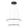 Suspension LED ronde 2 anneaux Ø 60 cm + Ø 45 cm Noir 3000 K