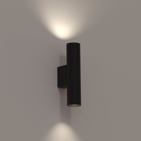 Applique murale escalier couloir noir Up Down 2x GU10 R35 métal