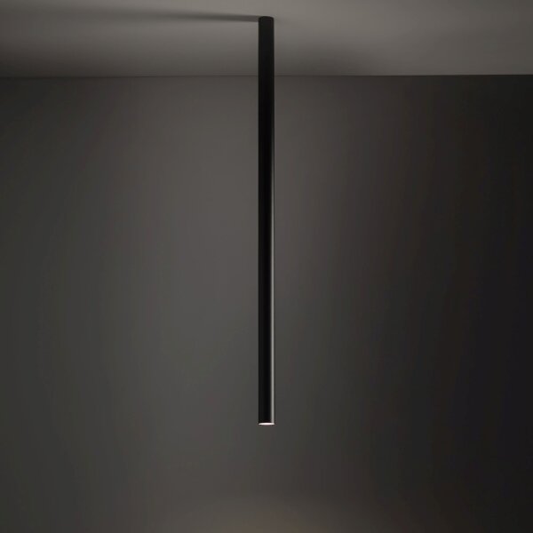Plafonnier GU10 R35 Ø 4 cm H : 90 cm étroit noir métal