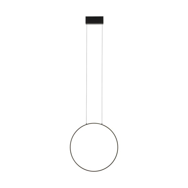 Suspension LED Ring Ø 45 cm Noir 4000 K 600 lm Métal