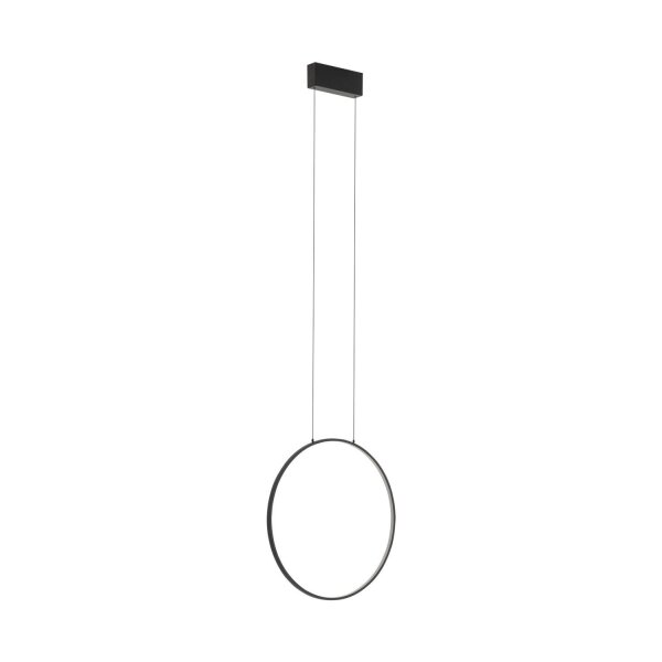 Suspension LED Ring Ø 45 cm Noir 4000 K 600 lm Métal