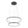 Suspension LED Noir 2 anneaux métal ajustable